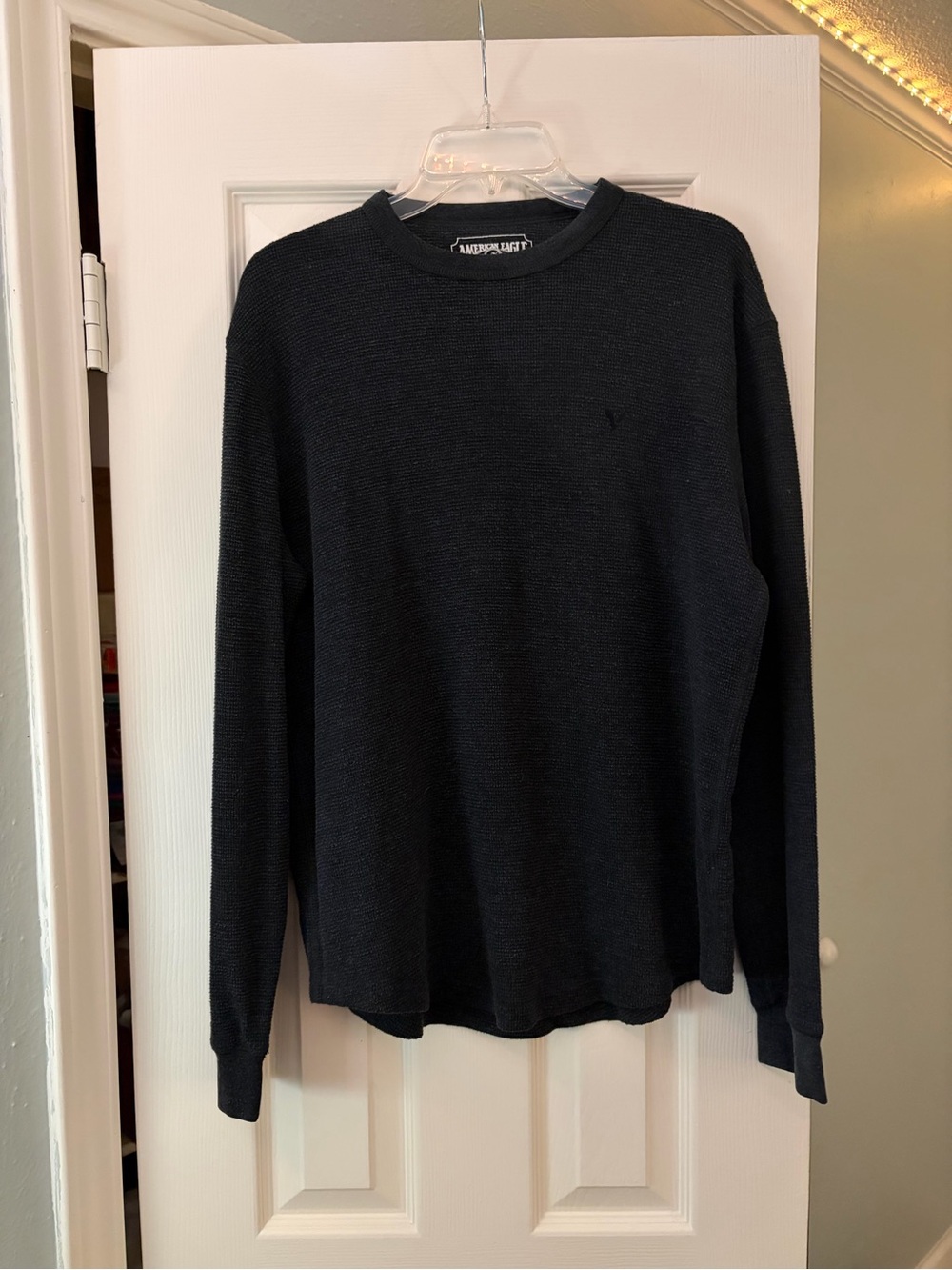 Charcoal Grey American Eagle Waffle Knit Thermal Long Sleeve - Size S